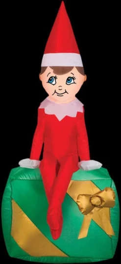 Morris Airblown Elf On Present