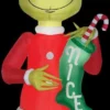 Morris Christmas Decorations Airblown Grinch With Nice Stocking Giant Inflatable Scene - Dr. Seuss