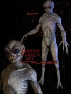Midnight Studios "Area 51 Intruder" Professional Alien Halloween Prop - 7 Foot Tall Props