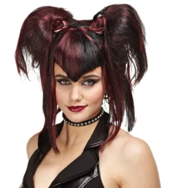 Morris "Bad Fairy - Black And Red" Halloween Wig Accessories