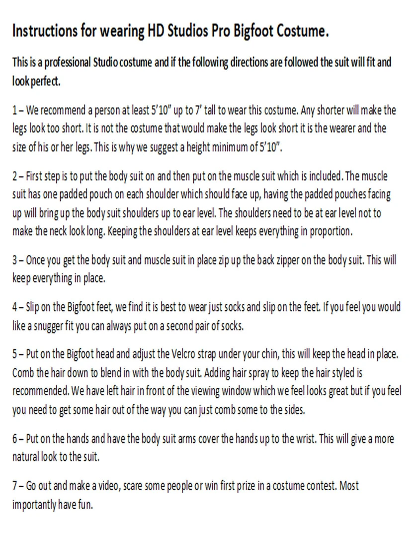 The Horror Dome "Bigfoot" HD Studios Pro Costume 8 The Horror Dome "Bigfoot" HD Studios Pro Costume