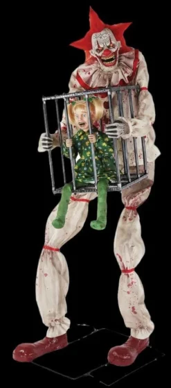 Morris Props "Cagey The Clown With Child" Electric Animated Halloween Prop