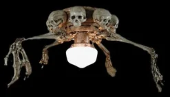 Skeletons And More "Ceiling Fan With Skeleton Arms, Skulls, And Light" Haunted House Lighting Decorations