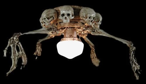 Skeletons And More "Ceiling Fan With Skeleton Arms, Skulls, And Light" Haunted House Lighting Decorations 3 Skeletons And More "Ceiling Fan With Skeleton Arms, Skulls, And Light" Haunted House Lighting Decorations