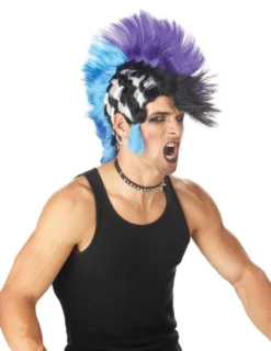 Morris Accessories "Checkered Mohawk Punk" Halloween Wig