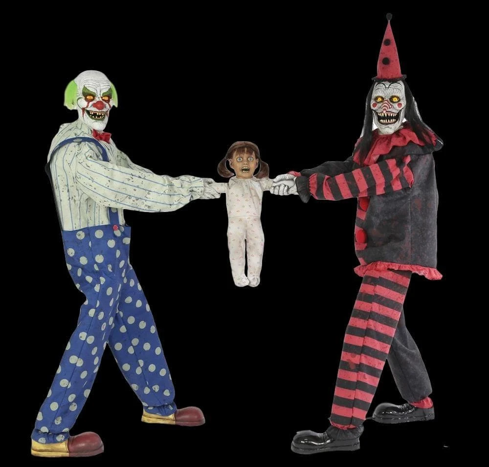 Morris "Clown Tug Of War" Electric Animated Halloween Prop Props 3 Morris "Clown Tug Of War" Electric Animated Halloween Prop Props
