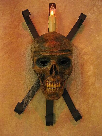 Skeletons And More "Corpsed Head Skull Wall Sconce" Haunted House Lighting 4 Skeletons And More "Corpsed Head Skull Wall Sconce" Haunted House Lighting