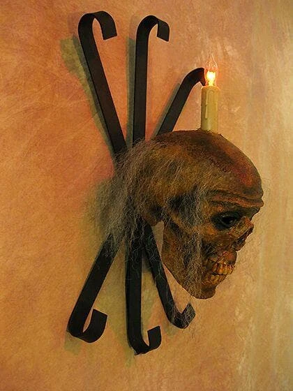 Skeletons And More "Corpsed Head Skull Wall Sconce" Haunted House Lighting 5 Skeletons And More "Corpsed Head Skull Wall Sconce" Haunted House Lighting