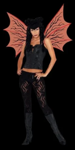 Morris "Demonette - Red W/Veins" Halloween Costume Wings Accessories