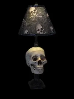 Skeletons And More "Desk Lamp With Life-size Skull And Bone Shade" Haunted House Lighting