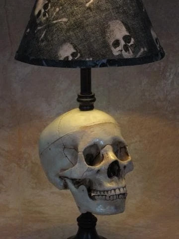Skeletons And More "Desk Lamp With Life-size Skull And Bone Shade" Haunted House Lighting 5 Skeletons And More "Desk Lamp With Life-size Skull And Bone Shade" Haunted House Lighting