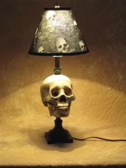 Skeletons And More "Desk Lamp With Life-size Skull And Bone Shade" Haunted House Lighting 11 Skeletons And More