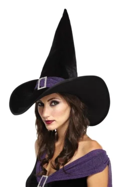 Morris "Elegant Witch - Black/Purple" Halloween Costume Hat Accessories