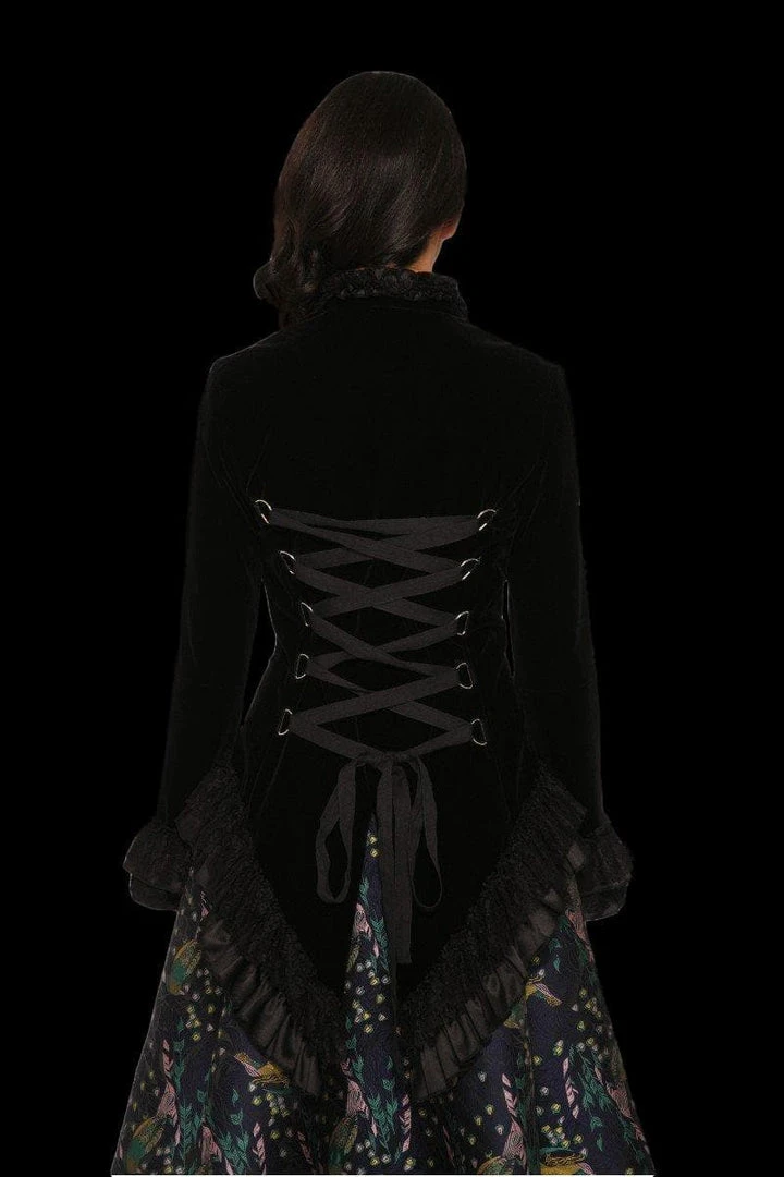 The Horror Dome Costumes "Gothic Vampiress Jacket In Black Velvet" HD Hollywood Costume 4 The Horror Dome Costumes "Gothic Vampiress Jacket In Black Velvet" HD Hollywood Costume