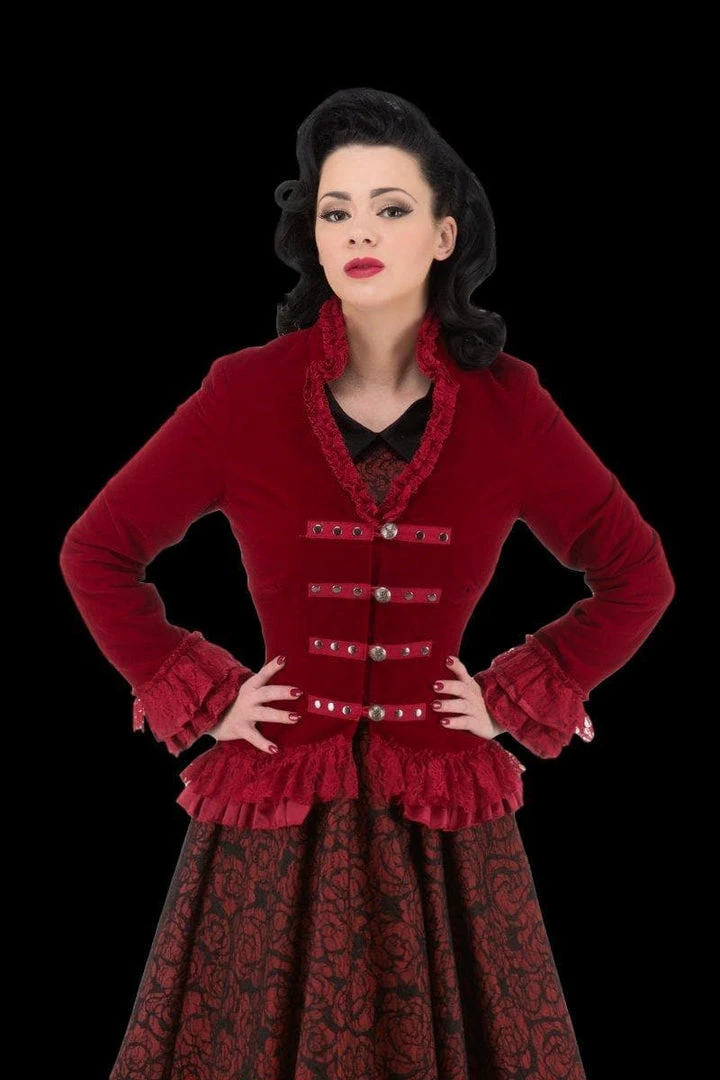 The Horror Dome "Gothic Vampiress Jacket In Red Velvet" HD Hollywood Costume Costumes 3 The Horror Dome "Gothic Vampiress Jacket In Red Velvet" HD Hollywood Costume Costumes