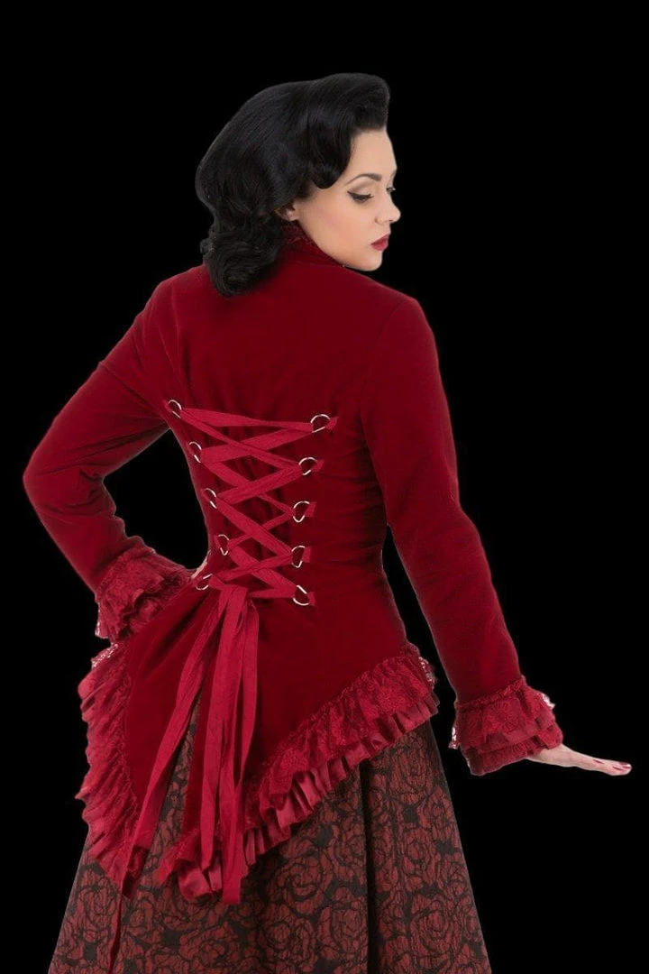 The Horror Dome "Gothic Vampiress Jacket In Red Velvet" HD Hollywood Costume Costumes 4 The Horror Dome "Gothic Vampiress Jacket In Red Velvet" HD Hollywood Costume Costumes