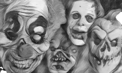 The Horror Dome Decorations Horror Faces Poster