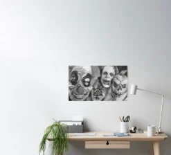 The Horror Dome Decorations Horror Faces Poster