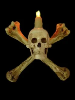 Skeletons And More "Humerus Bone Wall Sconce With 3 Inch Skull" Haunted House Lighting