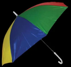 Morris Themed Costumes "Rainbow Clown Umbrella - 24 Inch" Halloween Costume Accessory
