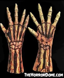 The Horror Dome "Rotted Bloody Zombie Skeleton Hands" Deluxe Halloween Costume Gloves Hands & Feet